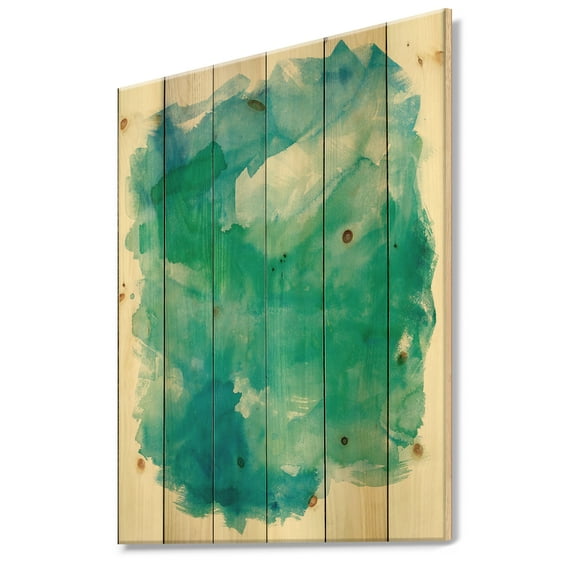 Designart 'Fractal Sea Glass' Traditional Print on Natural Pine Wood