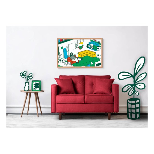 Sofá Love Seat 2 Plazas Makora de lino Rojo Modelo Marzana