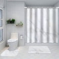 thumbnail image 1 of Cortina de ducha de poliéster minimalista impresa en 3D, cortina de partición para baño, cortina de ducha con textura de mármol, 1 of 6