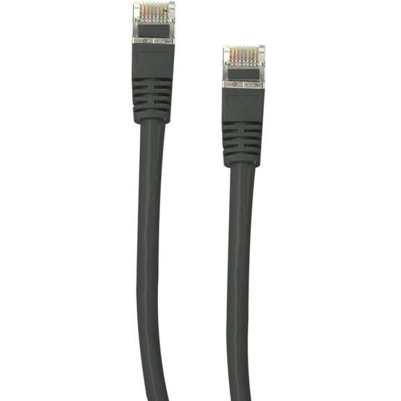 Shielded Cat5e Ethernet Cable, 24AWG, RJ45 Connector, ETL, Snagless Mold Boot 4 Pair Stranded Copper Shielded Twisted Pair (STP) Internet Network Patch Cable, 14 Foot, Black, CableWholesale