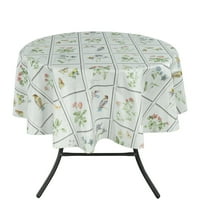 Ottomanson Vinyl Butterfly Meadow Design Indoor & Outdoor Tablecloth with Non-Woven Backing by Ottomanson