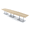 Blonde Surfside Ash w/Silver Base no Electric, variant on 16 Person Hexagon Modular Conference Table Metal Bases Power Units