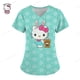 thumbnail image 5 of Camisetas de manga corta para mujer, uniforme de enfermera con estampado de Hello Kitty, cuello en V, bolsillo, para trabajadores de la salud, ropa de trabajo clínica, 5 of 5