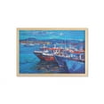 thumbnail image 1 of Country Wall Art with Frame, Sail Boats Ships on the Shore Harbor by the Sea Small Rural Fishing Town Art, Printed Fabric Poster for Bathroom Living Room, 35" x 23", Navy Red, by Ambesonne, 1 of 2