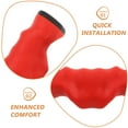 thumbnail image 3 of OUNONA Poignée d'Haltère Robuste avec Poignée Antidérapante pour Usage Domestique Accessoire d'Exercice Rouge PVC Trous Centraux 2.54cm, 3 of 6