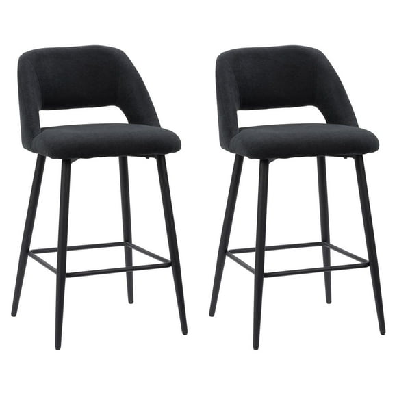 CorLiving Talia 26" Luxe Velvet Upholstered Barstool with Metal Legs