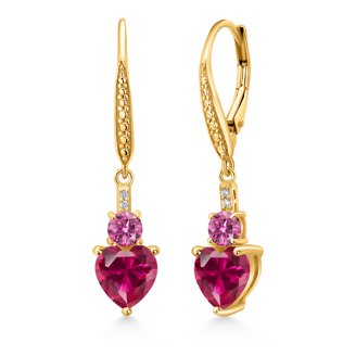 Gem Stone King 18K Rose Gold Plated Silver Red Created Ruby  display picture 1