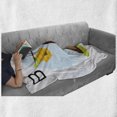 thumbnail image 6 of Bear Soft Flannel Fleece Throw Blanket, Funny Mammal Holding Honey Under Beehive Hanged on Tree Kids Alphabet Theme Cartoon, Cozy Plush for Indoor and Outdoor Use, 70" x 90", Multicolor, by Ambesonne, 6 of 6