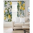 thumbnail image 2 of Yellow Lemon Kitchen Curtains Green Leaf Blue Flower Tropical Fruit Cafe Short Curtains for Bathroom Blackout Window Curtain Grommet Small Window Treatment Drapes for Bedroom Living Room 27.5"x39"x2, 2 of 9