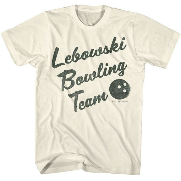 Big Lebowski Bowling Team Natural Adult T-Shirt S