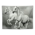 thumbnail image 5 of PRATYUS  Horses Tapestry, Running Horses Symbolizing Passion for Freedom Creatures Photo Print, Wide Wall Hanging for Bedroom Living Room Dorm,Multi Size, Off White Black Painting, 5 of 6