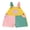 Pink Green, variant on Toddler Baby Boy Girl Patchwork Overalls Shorts Kids Contrast Color Sleeveless Romper Jumpsuit with Adjustble Shoulder Strap 90s Clothes