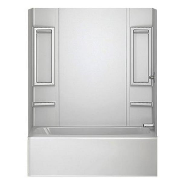 40164 31 x 60 x 80 in. Glue Up Bath Tub Wall Surround, White 5 Piece