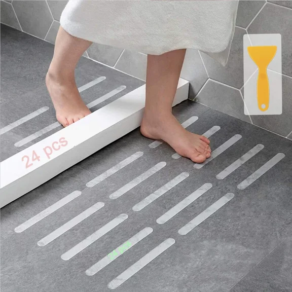 Anti-Slip Strips, Safety Shower Treads Stickers - 24 Pics, Bathtub Non Slip