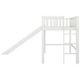 thumbnail image 3 of Hassch Twin Size Low Loft Bed with Ladder and Slide, White, 3 of 10