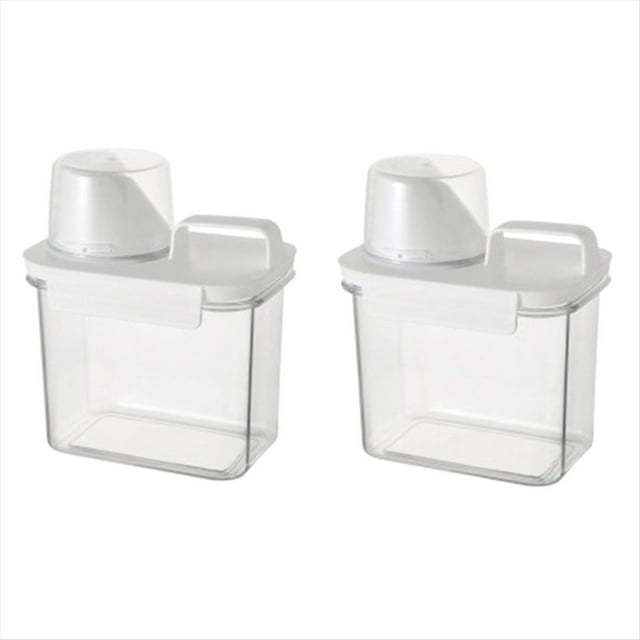 Food Storage Containers with Measuring Cup Rice Snacks Sugar Nuts Pet Food Storage Bin Cereal Storage Containers,2 x seal pot,Transparent