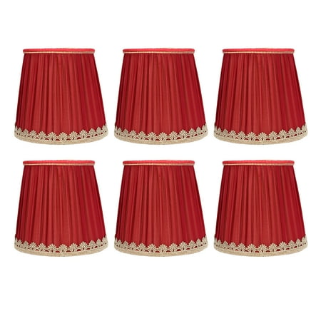 

2024 Small Lamp Shade Fabric Wine Red Golden Edge Lampshade for E14 Table Chandelier Wall Lamp