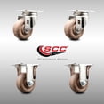 thumbnail image 2 of 3 Inch 316SS High Temp Glass Filled Nylon Swivel Top Plate Caster Set 2 Rigid, 2 of 2