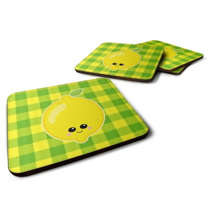 

Carolines Treasures BB7055FC Lemon Face Foam Coaster Set of 4 3 1/2 x 3 1/2 multicolor