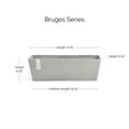 thumbnail image 2 of Ecopots Bruges 17.75" x 7.5" x 6.5" Rectangular White Gray Plastic Modern Planter, 2 of 4