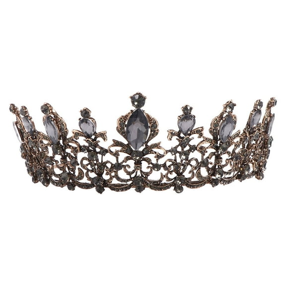 LULULION Queens Tiara for Women Costume Black Alloy 1Pack