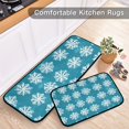 thumbnail image 5 of Snowflake Blue Background Kitchen Mat Set of 2 Cushioned Non Slip Rugs for Bedroom Floor Runner Mats, 5 of 7