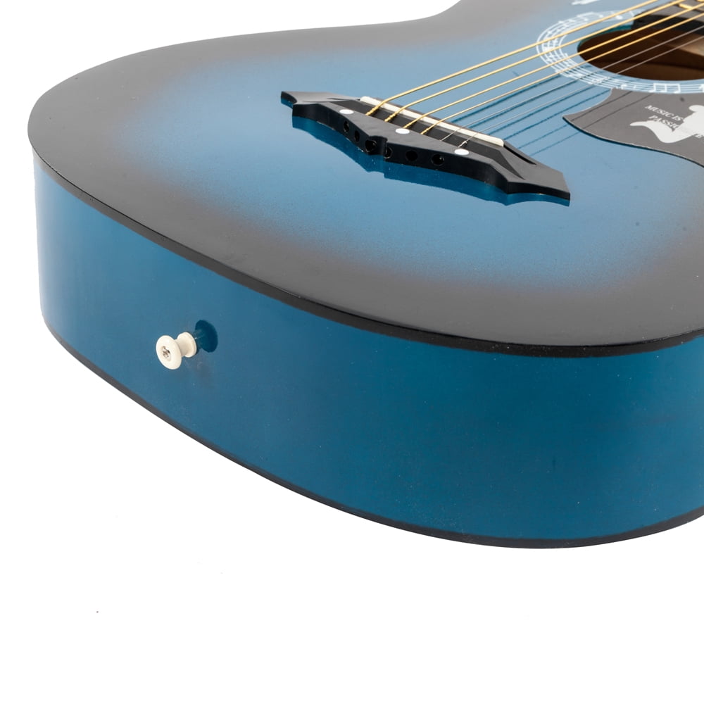 Private Jungle 38" Cutaway Guitar, Basswood Beginner Electric Guitar with Bag String Set, Blue