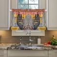 thumbnail image 2 of Yayeee Kitchen Curtains Tier Pair Light Filtering 27"x24" Rod Pocket Short Cafe Window Panel, Striped Boat, 2 of 7