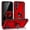 Red, variant on TJS for Samsung Galaxy S25 / S24 Phone Case, Impact Resistant Metal Ring Magnetic Support Kickstand Drop Protector Cover for Galaxy S25 (Blue)