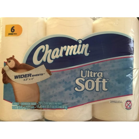 Papel higiénico Charmin Ultra Soft, 6 rollos gigantes, 221 hojas
