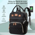 thumbnail image 2 of Mochila Pañalera Multifunción Plegable Con Mosquitero Negra, 2 of 5