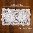 thumbnail image 2 of Holzlrgus 2-Pieces Handmade Cotton Crochet Doilies Rectangle Lace Table Crochet Placemats 10.6x16.9 Inch (White), 2 of 7