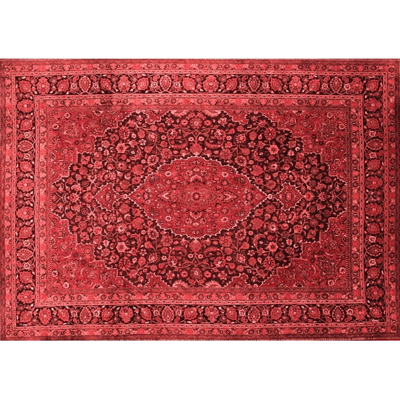 Ahgly Company Indoor Rectangle Medallion Red Traditional Area Rugs, 5' x 7'