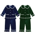 thumbnail image 4 of Conjunto de pijamas navideños de terciopelo para bebés y niñas, Tops y pantalones con botones de manga larga, ropa de dormir para niños, conjunto de ropa de descanso, 4 of 4
