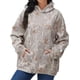 thumbnail image 1 of Sudadera con capucha deportiva de gran tamaño con estampado de hojas de arce y bolsillos para mujer nueva de otoño, 1 of 5
