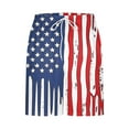 thumbnail image 5 of cllios 4th of July Mens Swim Trunks 5 Inch Quick Dry Board Shorts Bathing Suits Red White and Blue Printed Swimwear Big and Tall Drawstring Surfing Shorts with Pockets, 5 of 5