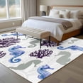 thumbnail image 4 of Seahorse Coral Coastal Area Rugs 8'x10', Washable Small Throw Rugs for Living Room Patio, Nautical Summer Beach Ocean Sea Indoor Outdoor Rug Non-Slip Low Pile Carpet Runner Reversible Floor Mats, 4 of 8