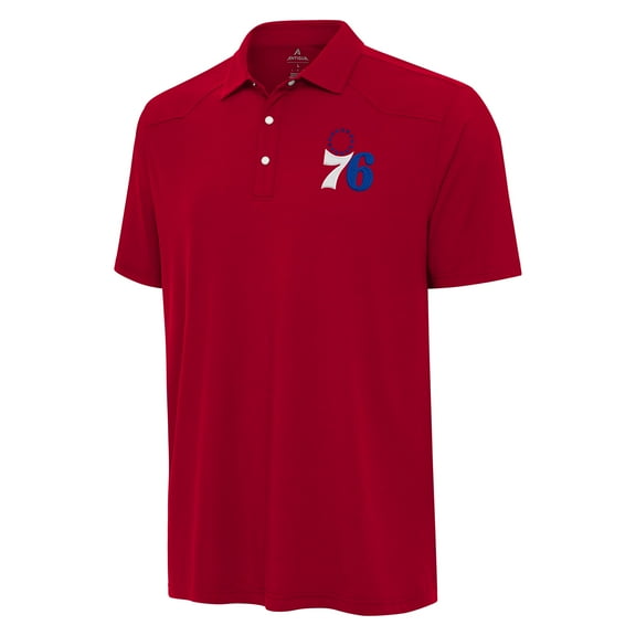 Men's Antigua  Red Philadelphia 76ers Western Polo