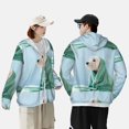 thumbnail image 5 of Picia Dog Wrapped in Towel Women's Men's UPF 50+ Sun Protection Hoodie Shirt Long Sleeve SPF Fishing Outdoor UV Hiking Lightweight Shirts-Small, 5 of 9