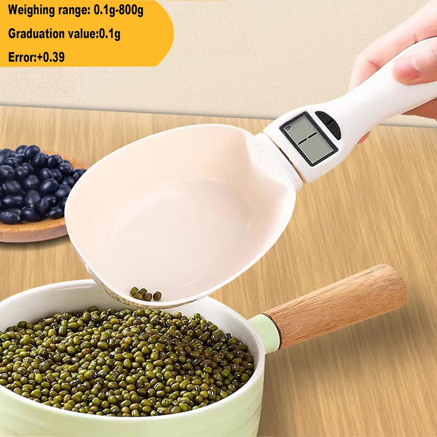Electronic Measuring Spoon with Conversion, Digital Smart Detachable Spoon with LCD Display for Kitchen, Baking, Coffee & Pet Food