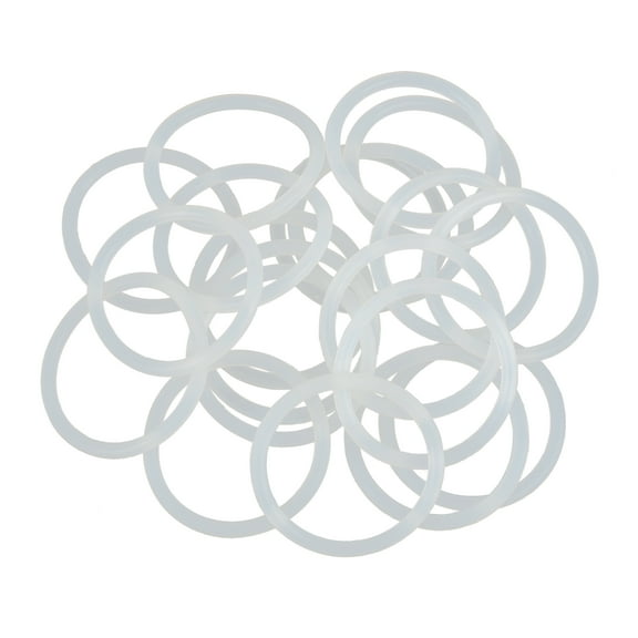 Uxcell 40mm OD 33.8mm ID 3.1mm Width Silicone Seal O-Rings White 20 Pack