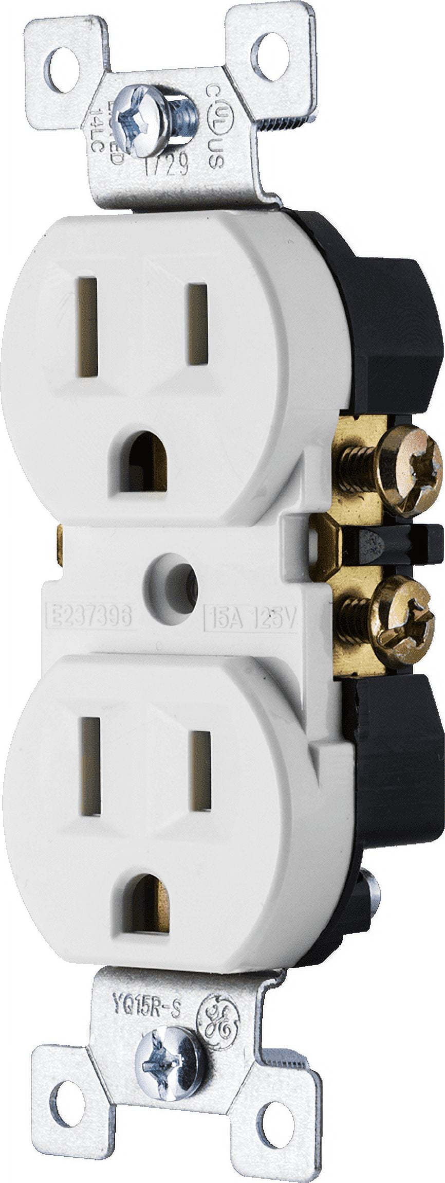 GE Heavy-Duty Grounding Duplex Receptacle Outlet, 15A, 42157