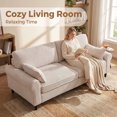 thumbnail image 4 of S-HOME 80.7 Inch Rolled Arm Design Corduroy Loveseat Sofa 2-Seater with Hybrid Iron & Wood Frame Couch for Living Room Apartment, White, 4 of 12