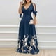 thumbnail image 2 of Women's V-neck Floral Dress Elegant Personalized Waist-slimming Sundress for Dating, 2 of 5