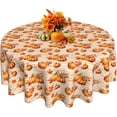 thumbnail image 6 of Verolix Thanksgiving Round Tablecloth 60 Inch, Pumpkin Autumn Polyester Table Cover for Dining Table Decor, 6 of 6