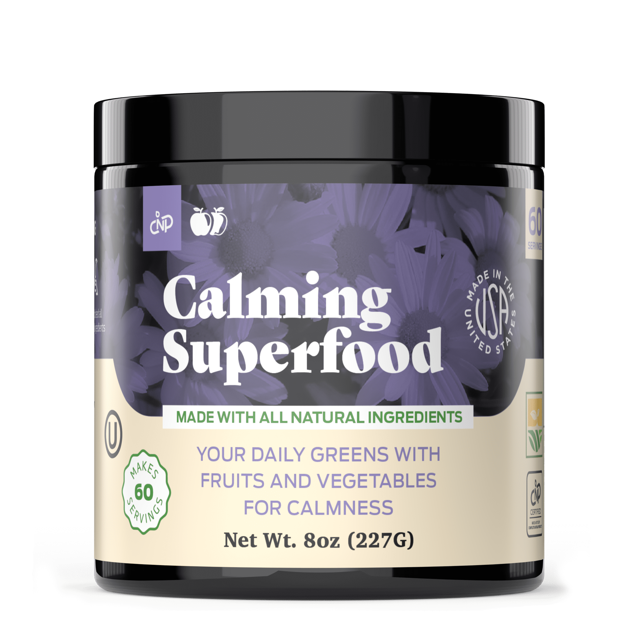 Calming Superfood Powder - 8oz, 60 Servings, Made with Organic Ingredients