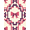 Pink Cream, Pattern 4, variant on ODIKA 8'x10' Washable Area Rug Pixel Retro Atomic Mosaic Border Motif Geometric Mid Century Refined Structured for Dining Room, Large Office, Lounge, Non-Slip Chair-Friendly Mat