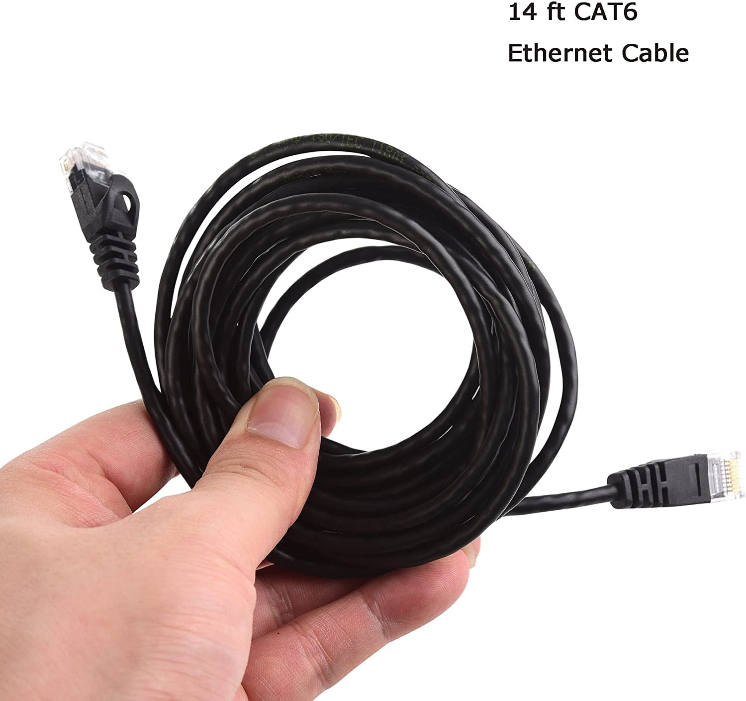 Cable Matters 5-Pack Snagless Short Cat6 Ultra Thin Ethernet Cable (Thin Cat6 Cable) in Black 7 ft