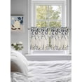 thumbnail image 3 of Blue Grey Eucalyptus 2 Panel Kitchen Curtains for Small Windows, Farmhouse Weeping Leaves on Linen Bathroom Tier Curtain, Short Window Treatment for Bedroom/Living Room 55"x24", 3 of 6