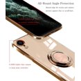 thumbnail image 4 of Case for iPhone XR Case 6.1" Silicone Electroplated Bumper Cover Ring Holder Stand Shockproof Impacted Holder Soft Flexible TPU Phone Cases - Light Pink, 4 of 18